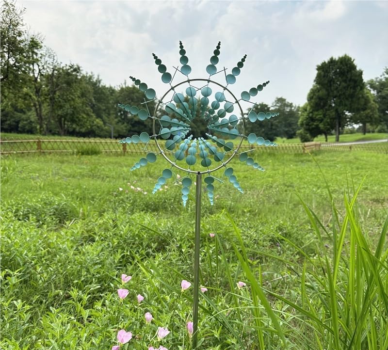 Molino de viento, molino de viento de metal, molino de viento de metal creativo, molino de viento decorativo de metal de hierro for jardín, adornos de jardinería, energía eólica, carillón de viento gi