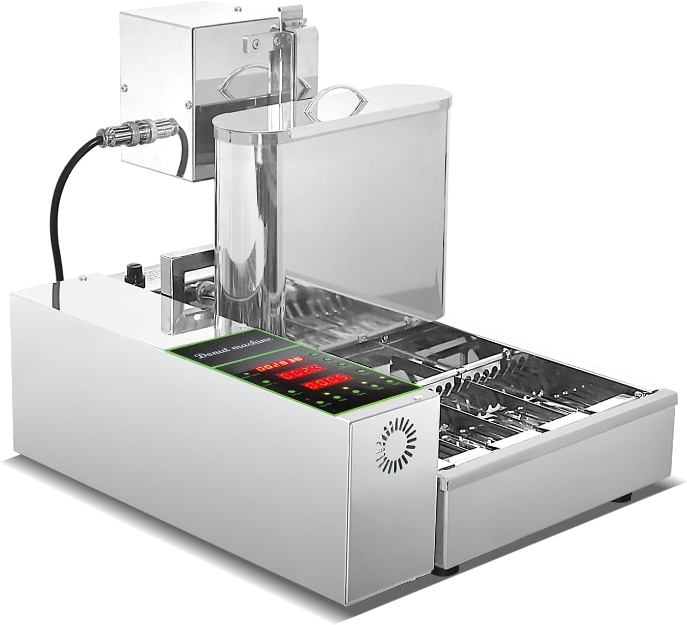 Machine à beignets à usage commercial – Friteuse automatique à 4 rangées pour boulangeries et restaurants professionnels, production efficace de beignets