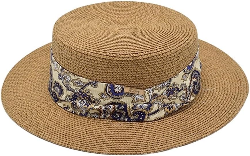 Spring and Flat-top Wide-Brimmed Hat Sun Protection Vacation Beach