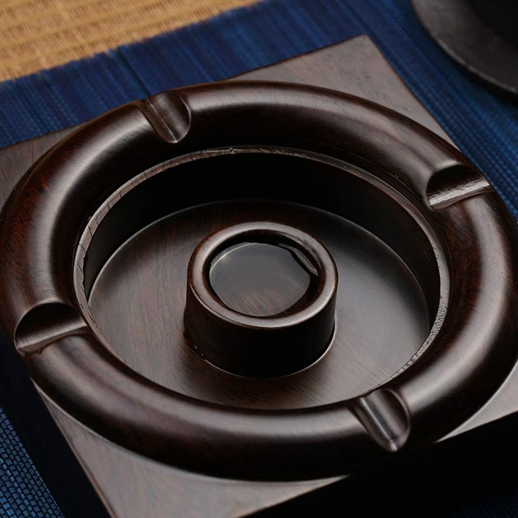 灰皿、エボニーレトロアッシュトレーウッド多機能屋根付き灰皿中国