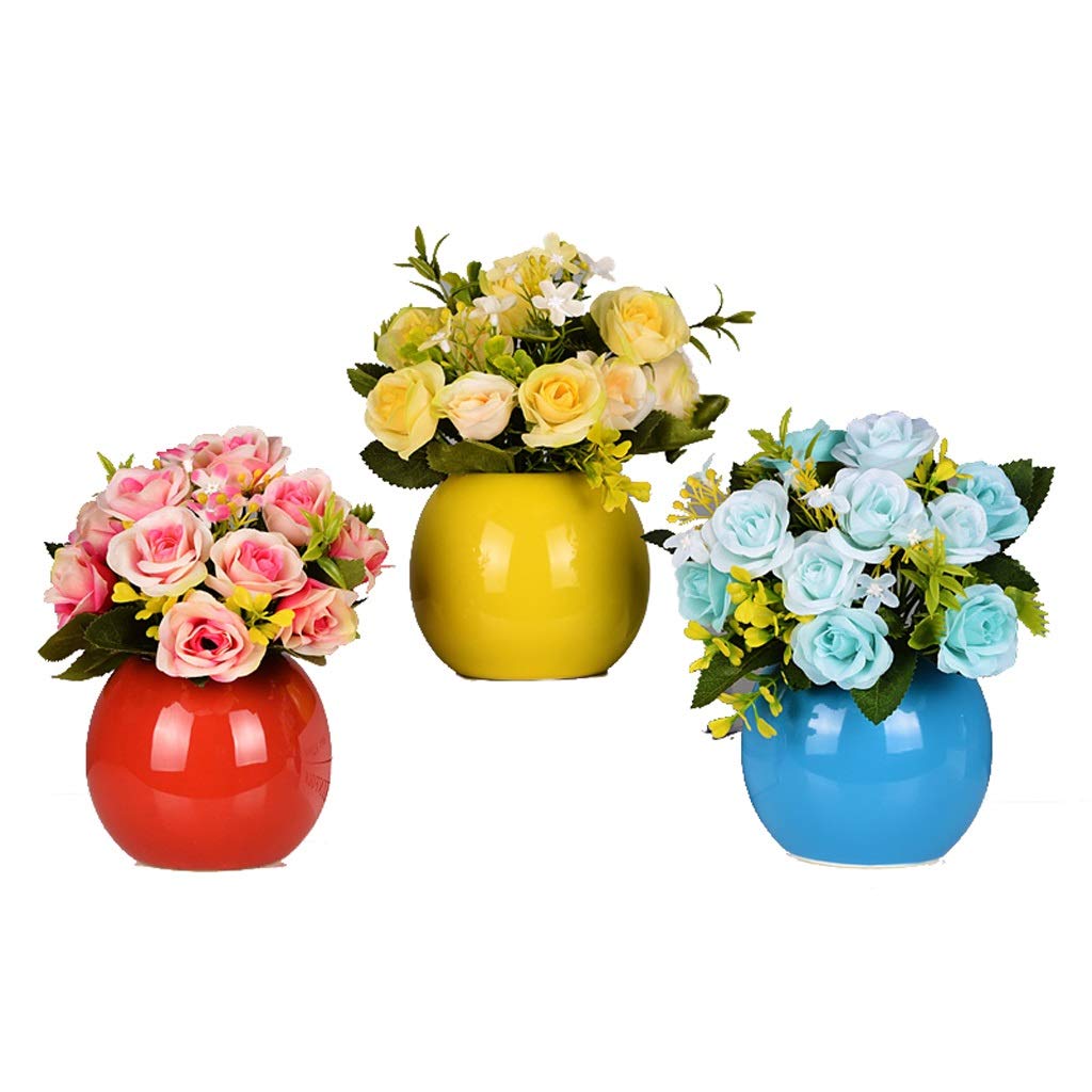 Fleur artificielle déco pastel lot de 3 pour centre de table salon moderne