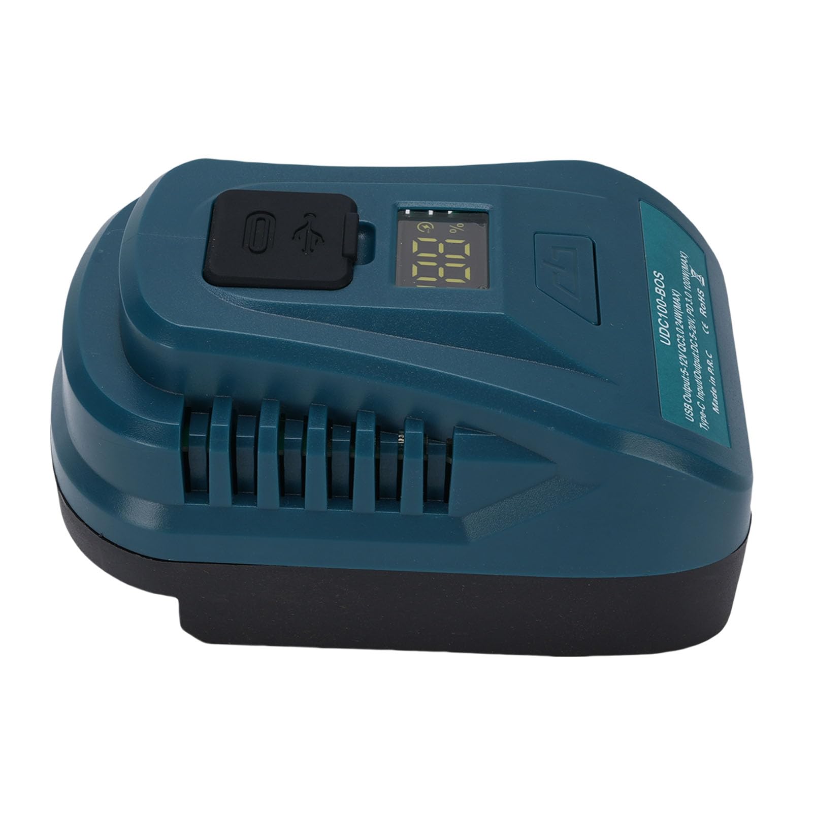 Convertidor doble cargador de carga rápida de 100 W, pantalla LED para batería BAT609 18 V Li, teléfono y tableta
