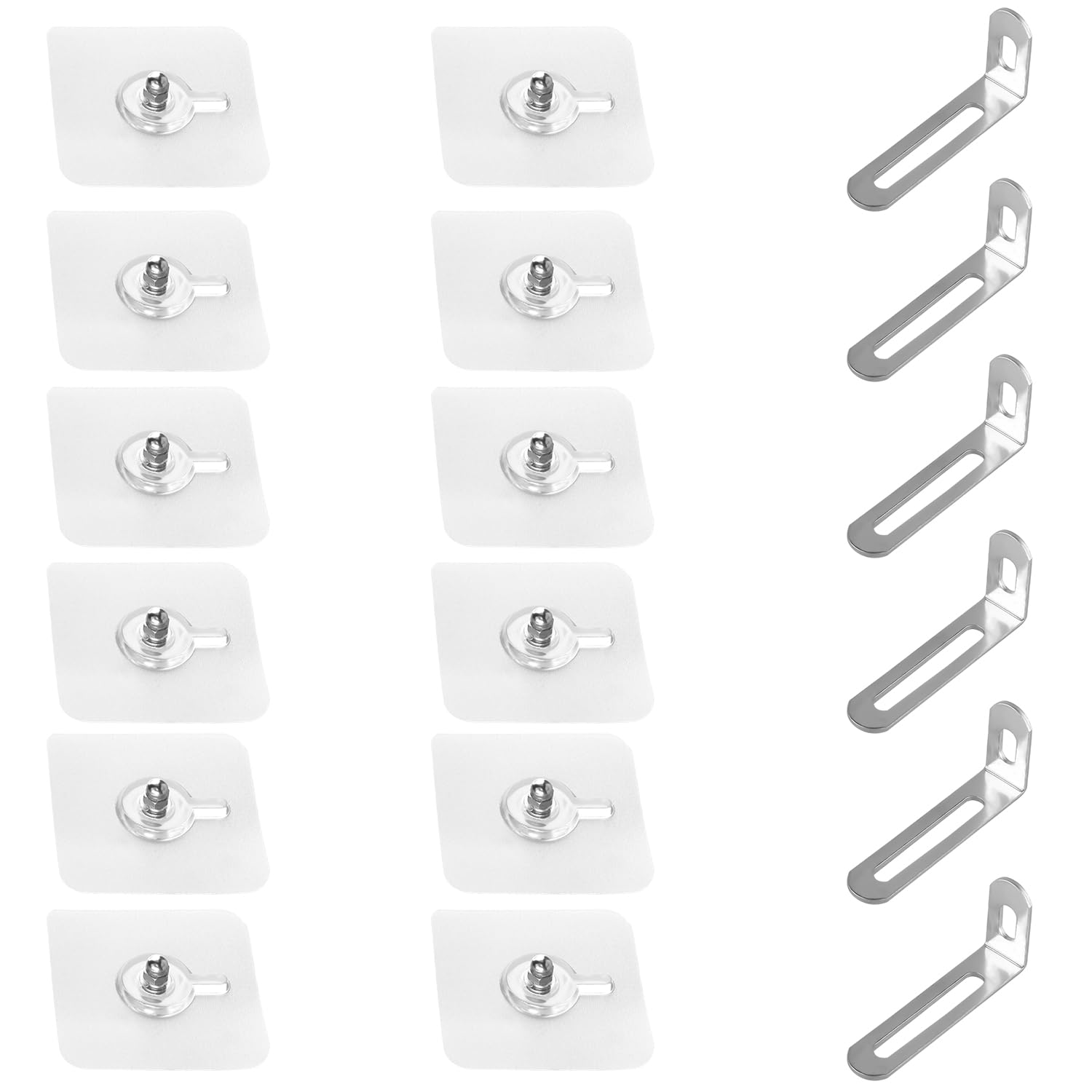 Bojueshaw 6pcs Furniture Wall Anchor,Self-Adhesive No-Drilling Anti-Tip Metal Brackets,Furniture Anchor for Fixing Bookcase Cabinet Dresser for Baby Proofing