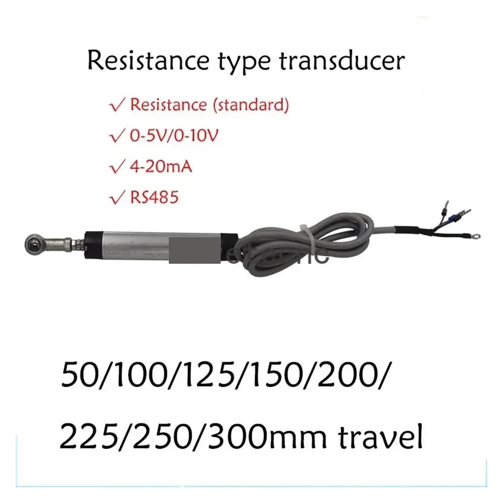 Gelenkiger hochpräziser Potentiometer-Wegsensor, KPM18 50–300 mm vorgespannter elektronischer Lineal-Widerstandsstabtyp Präzisionsbewegungskalibrator(100mm travel length)