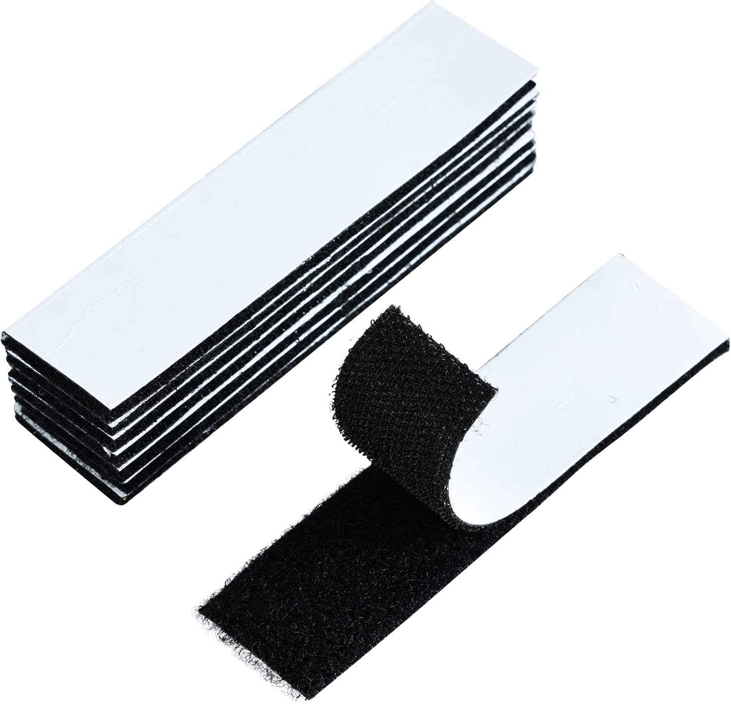 20 Sets Hook and Loop Strips with Adhesive, 1 x 4 Inch Strong Back Adhesive Fasteners Tape, Double Sided Strips Mounting Tape, Black Total 80 Inch: Industrial & Scientific