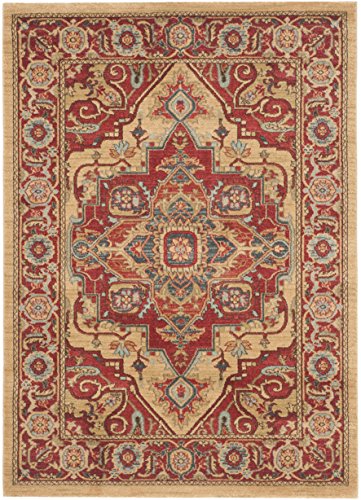 Safavieh Persischer Traditioneller Teppich, MAH698, Gewebter Polypropylen, Rot / Natürlich, 120 x 180 cm – Bild 3