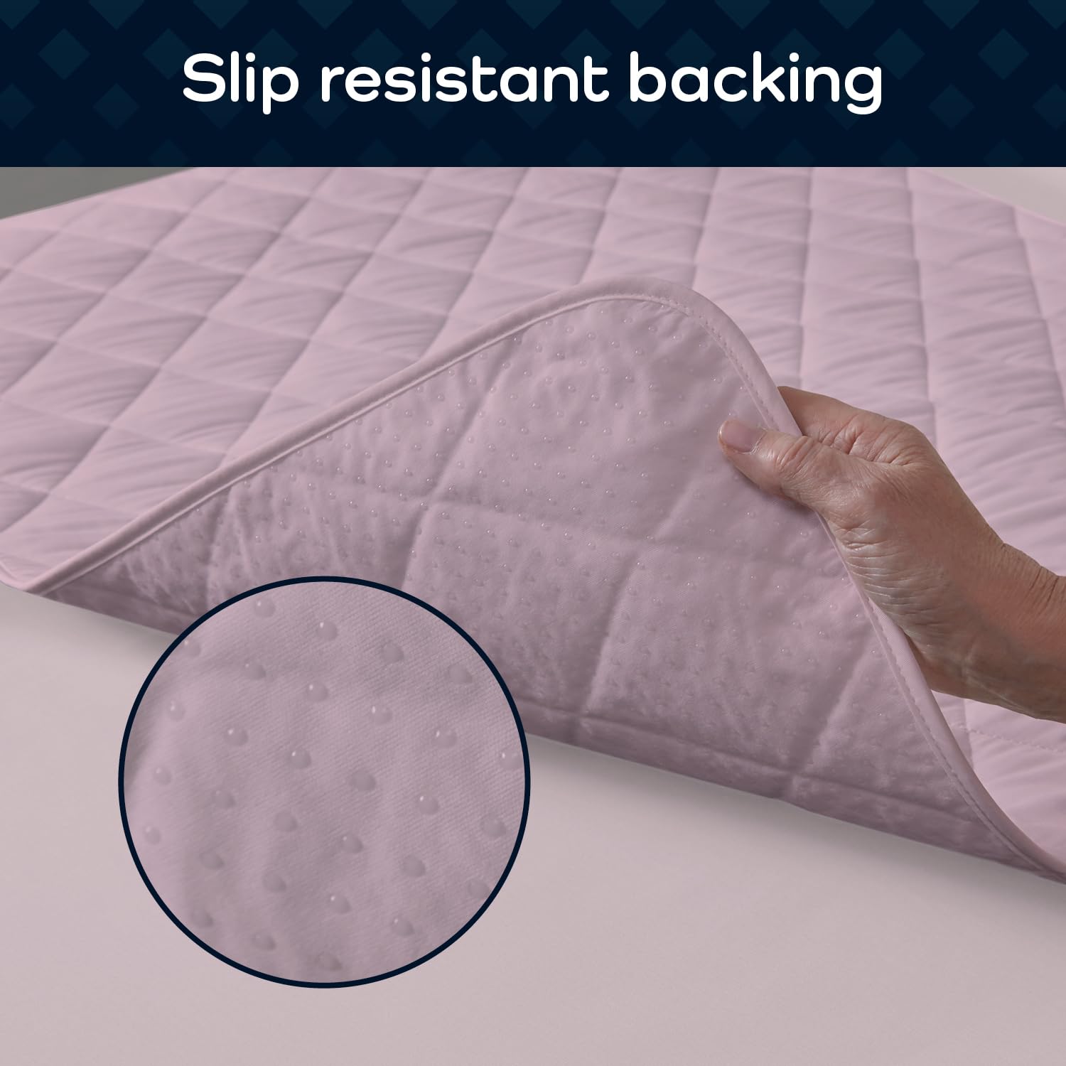 Almohadilla impermeable de GuardedSleep | Sábana húmeda lavable de alta calidad para adultos o niños con incontinencia | Adecuado para camas dobles e individuales | Antideslizante (2, rosa)