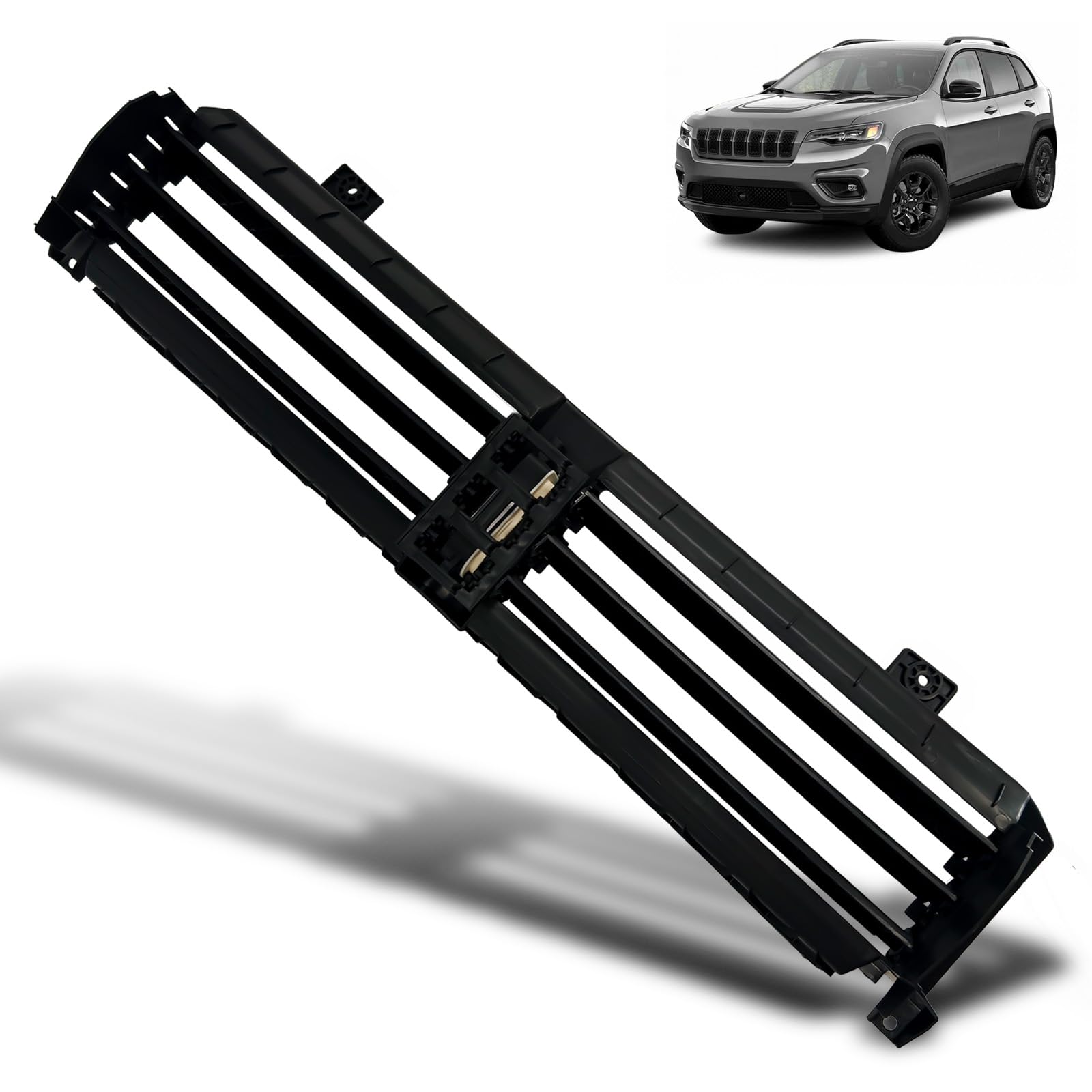 Photo 1 of 68412008AC Active Grille Shutter Assembly with Actuator Motor Fit for 2019-2023 Jeep Cherokee, Front Active Radiator Shutter Grille 68412008AA CH1206117