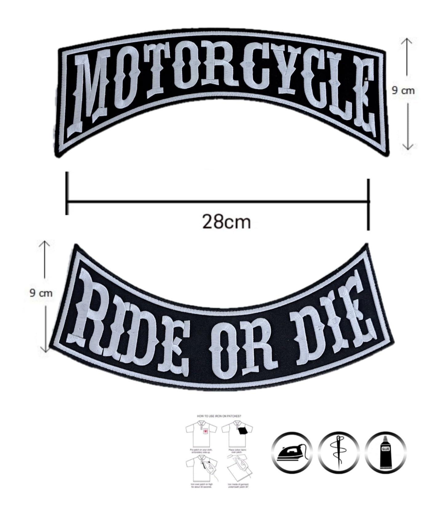 Parches bordados con diseño de calavera, calavera con dedo medio, Parches Ropa para aplicar o decorar chalecos, motocicletas, etc.
