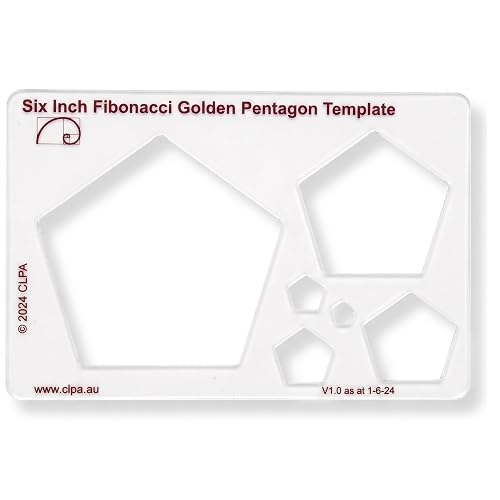 Fibonacci 6" Pentagon Drawing Template, Golden Ratio Stencil | Australian