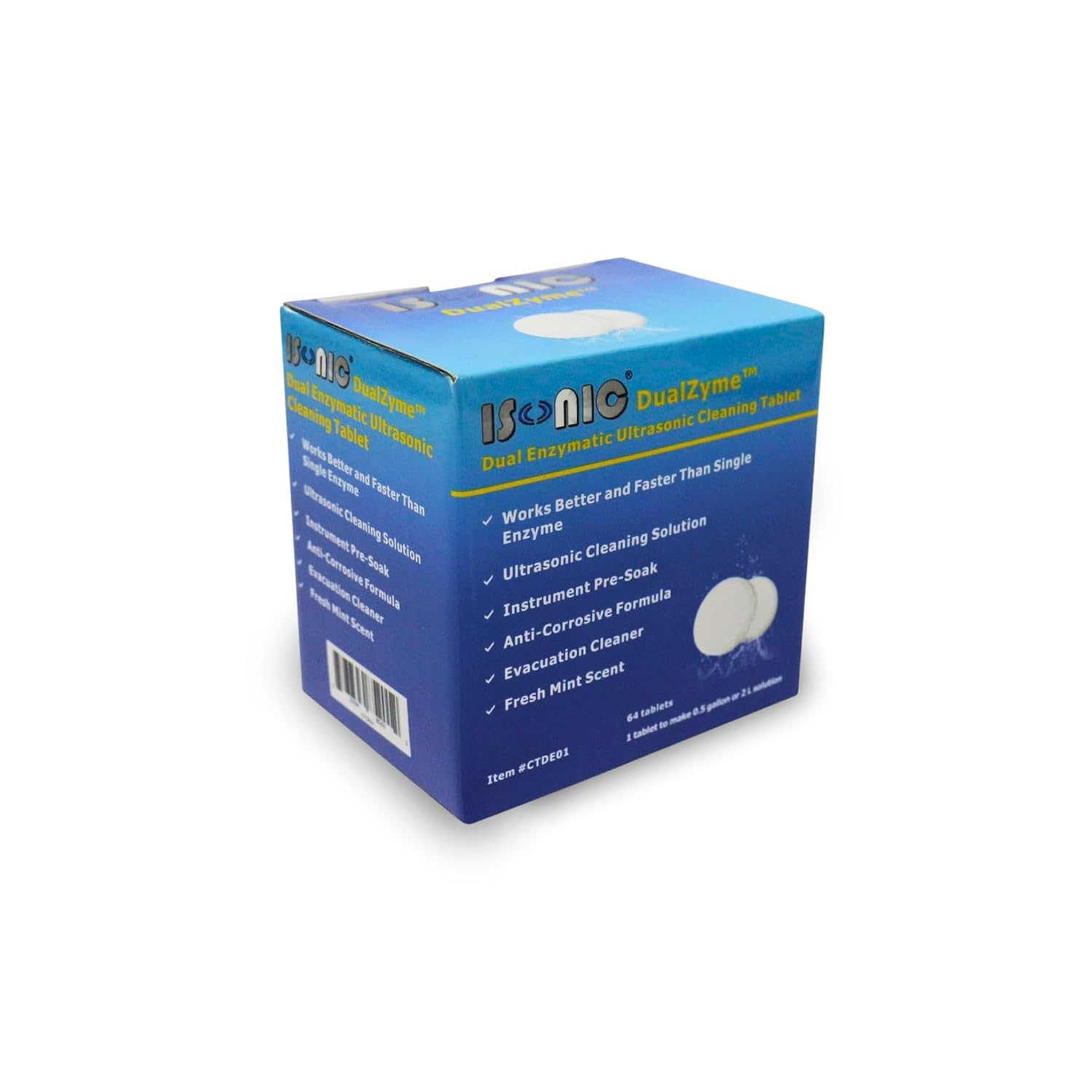 iSonic CTDE01 DualZyme Dual Enzymatic Ultrasonic Cleaning Tablet