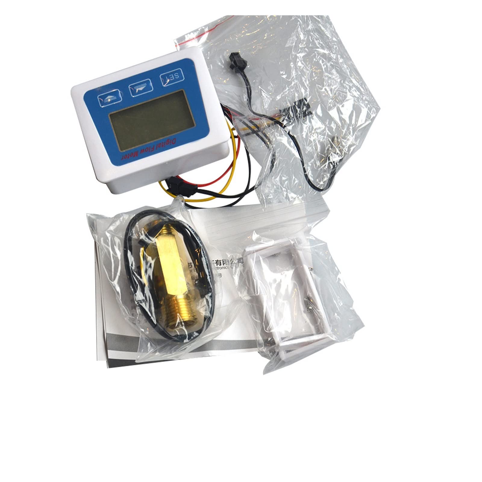 Przepływomierz wody, Cyfrowy wskaźnik poziomu paliwa Wyświetlacz LCD Miernik przepływu cieczy Totameter Rejestracja czasu temperatury z przepływomierzem G1/2 Tester przepływu
