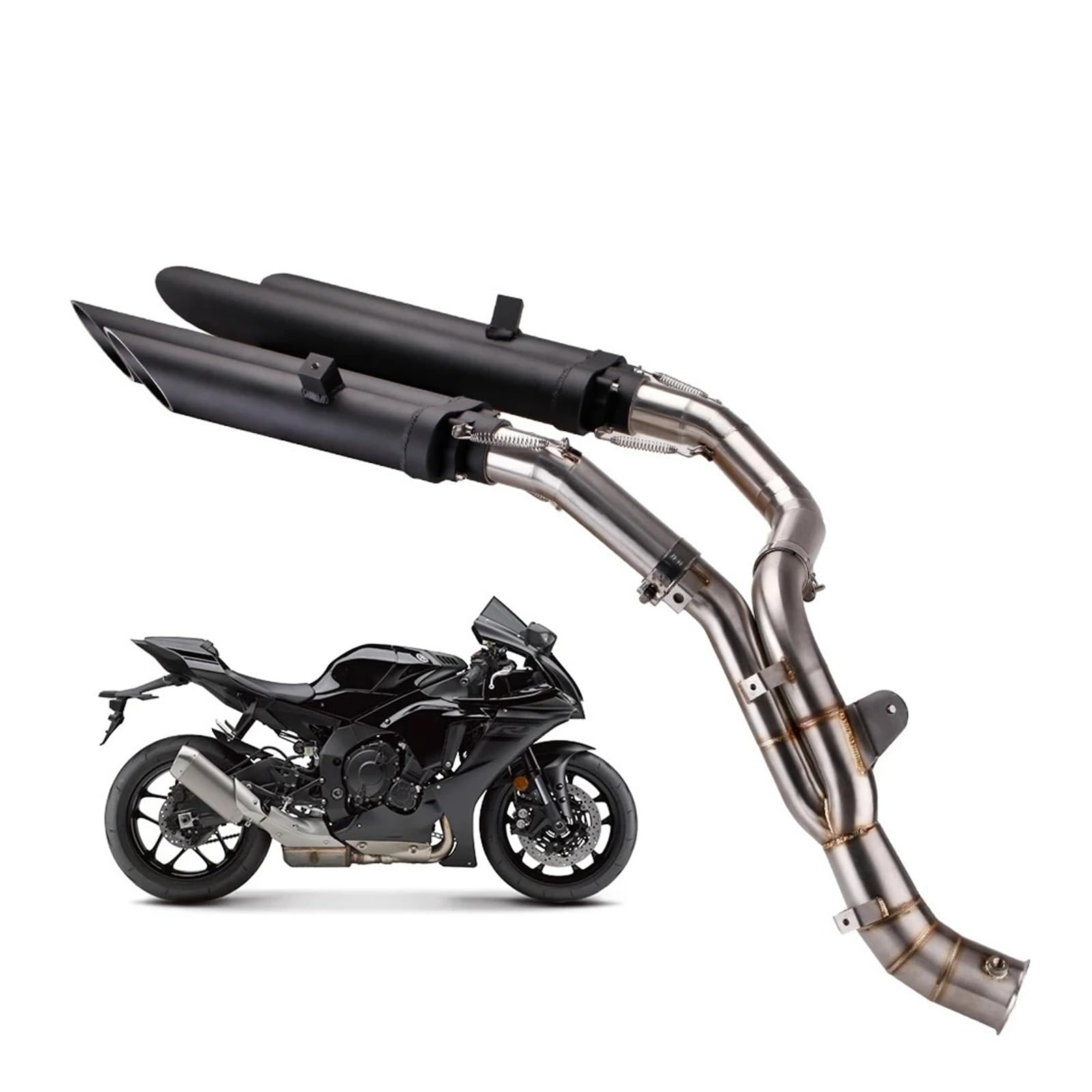 Marmitta Scarico Moto Per YZF Per R1 2009-2014 Moto Di Scarico Fuga Centrale Collegamento Tubo Collegare Il Silenziatore