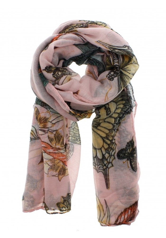 Zac's Alter Ego Long Lightweight Large Butterfly & Flowers on Scarf