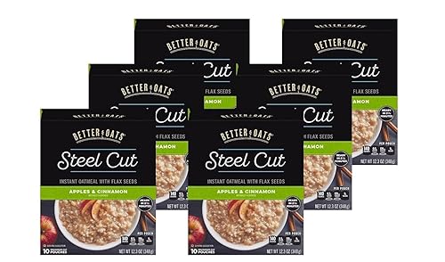 Better Oats Steel Cut - Avena instantánea con semillas de lino