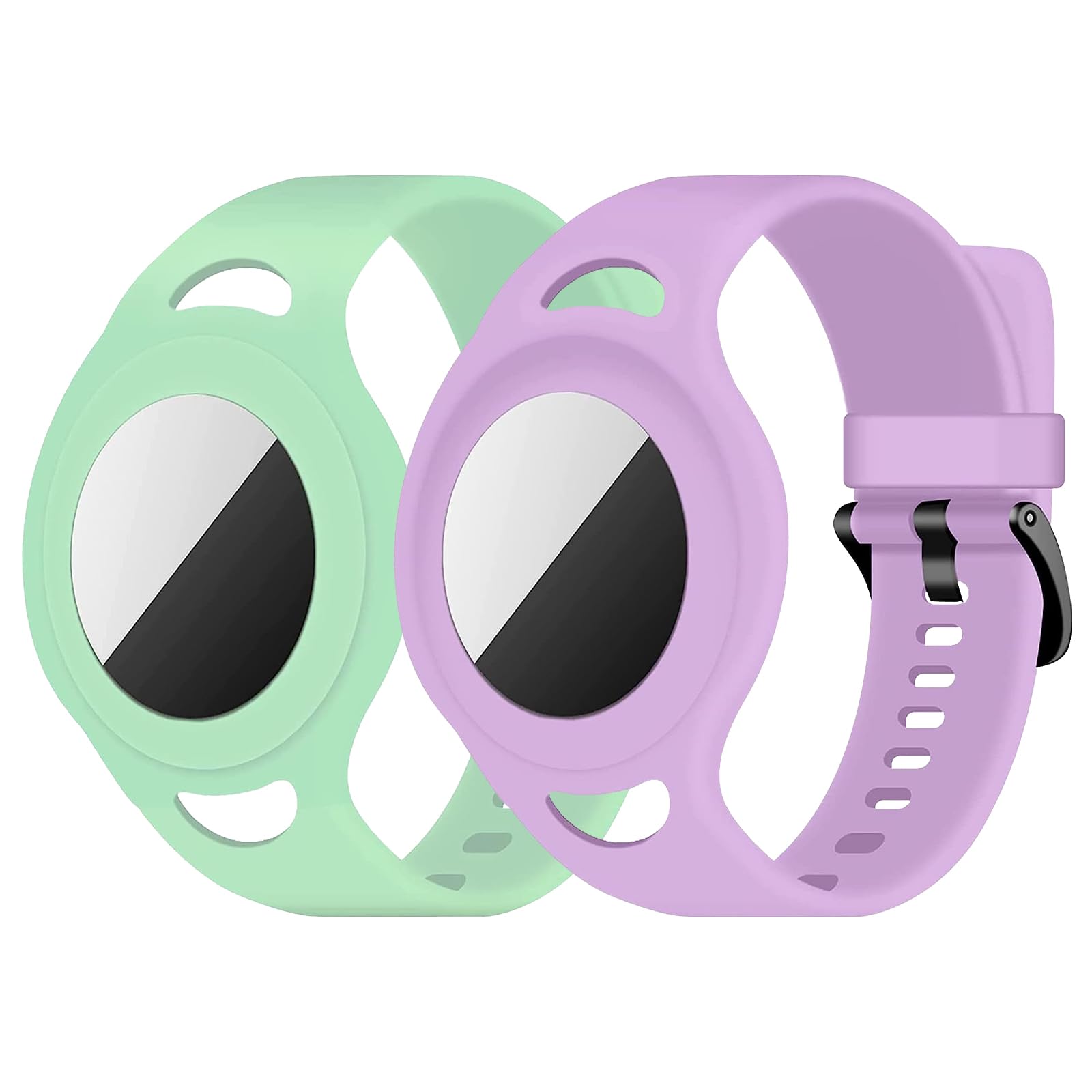 Silicone Airtag Pendant Silicone Wristband, Suitable for Apple AirTag, Anti-Lost, Suitable for Backpack, Child or Adult, GPS Tracker Bracelet, (Pack of 2)