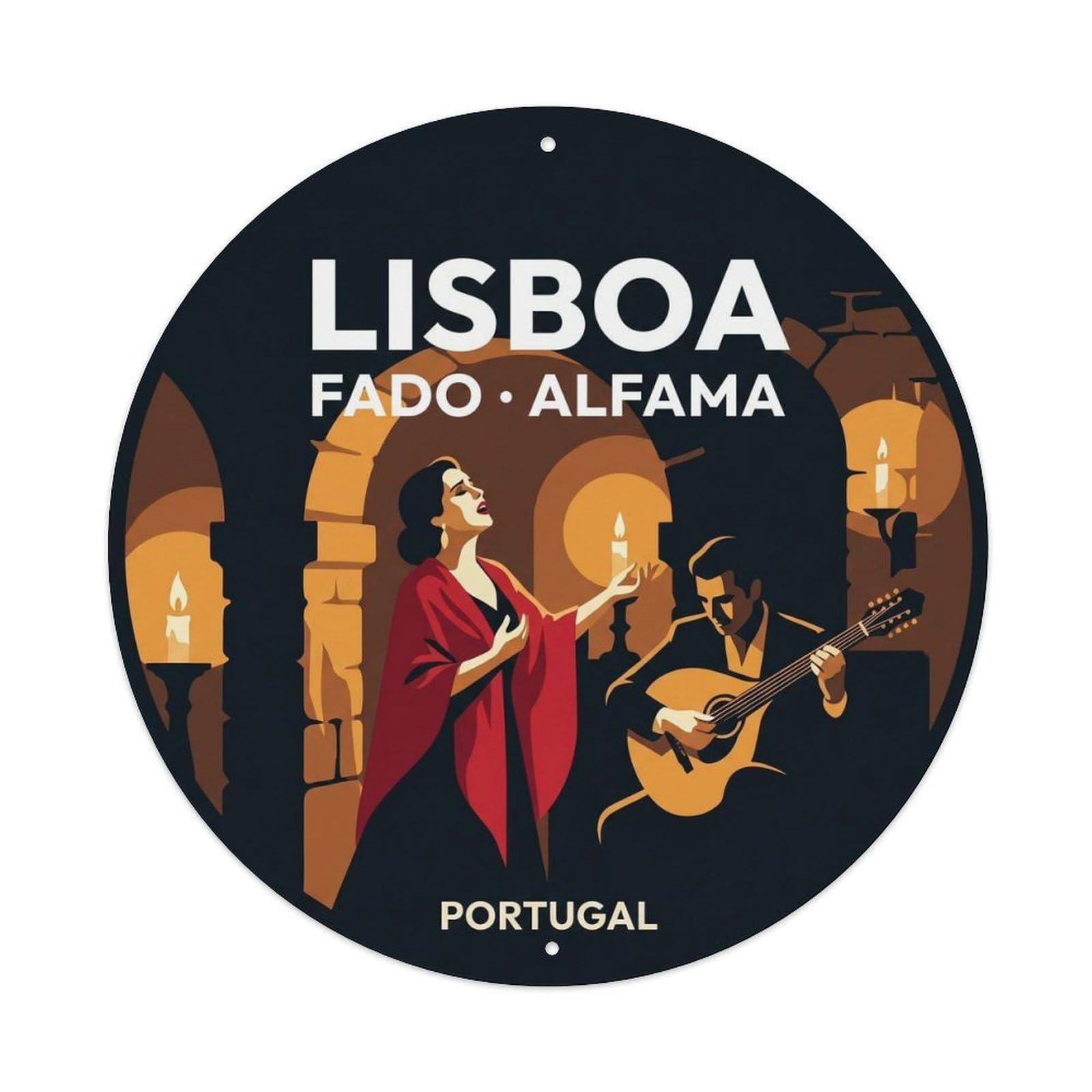 Olhnbad Style Portugal Lisboa Alfama Fado Regional Culture Metal Tin Sign