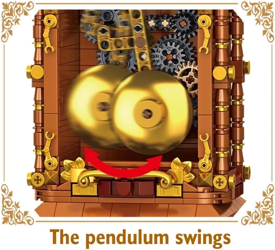 Table Clock Classic Desk Clock Decorative Retro Swing Clock Table Clock for Living Room Decor,Bedroom,Bedside,Shelf Desk Clock