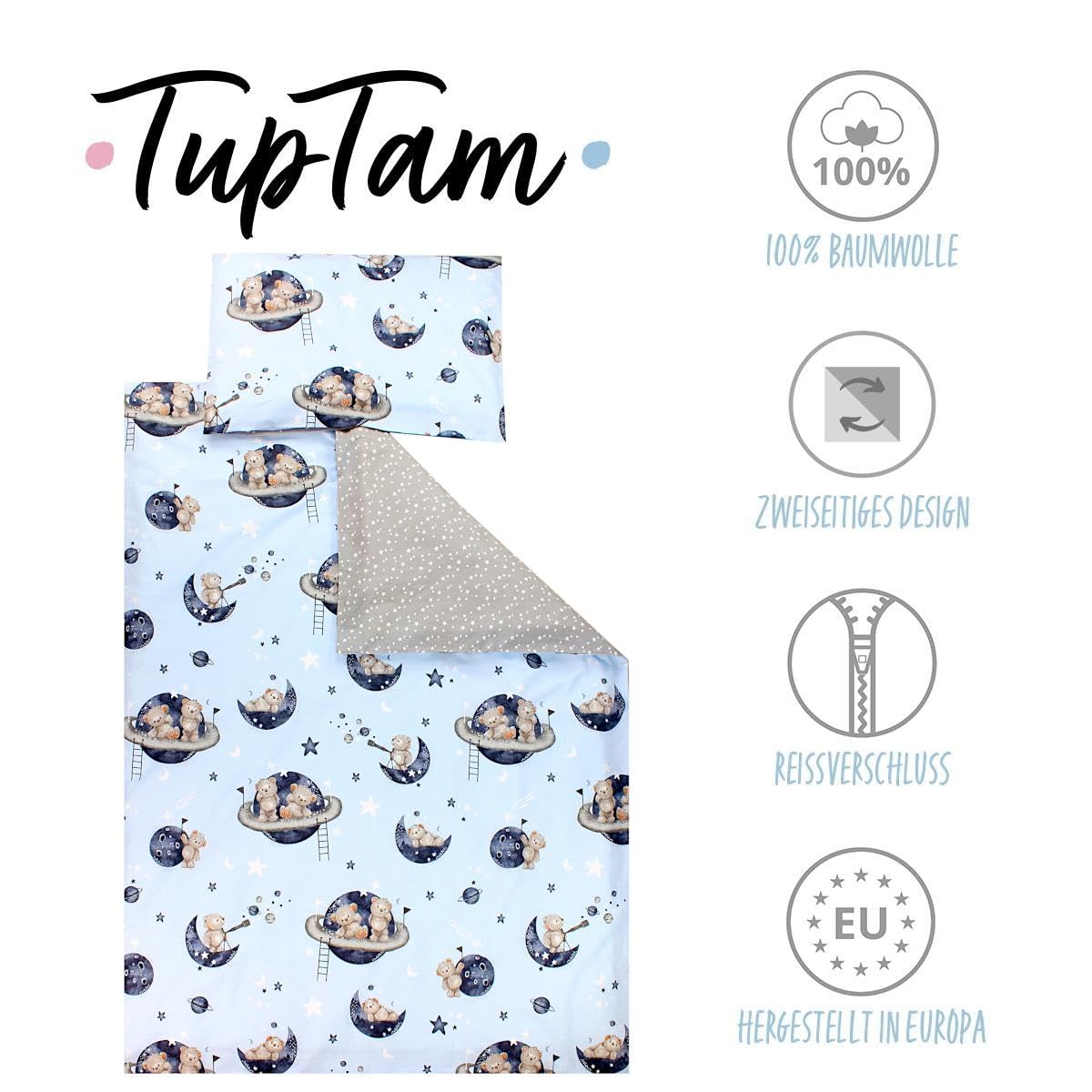 TupTam Juego de Ropa de Cama para Niños, de 2 Piezas., Conejo/Rosa/Lunares, 120x90 cm — view 32