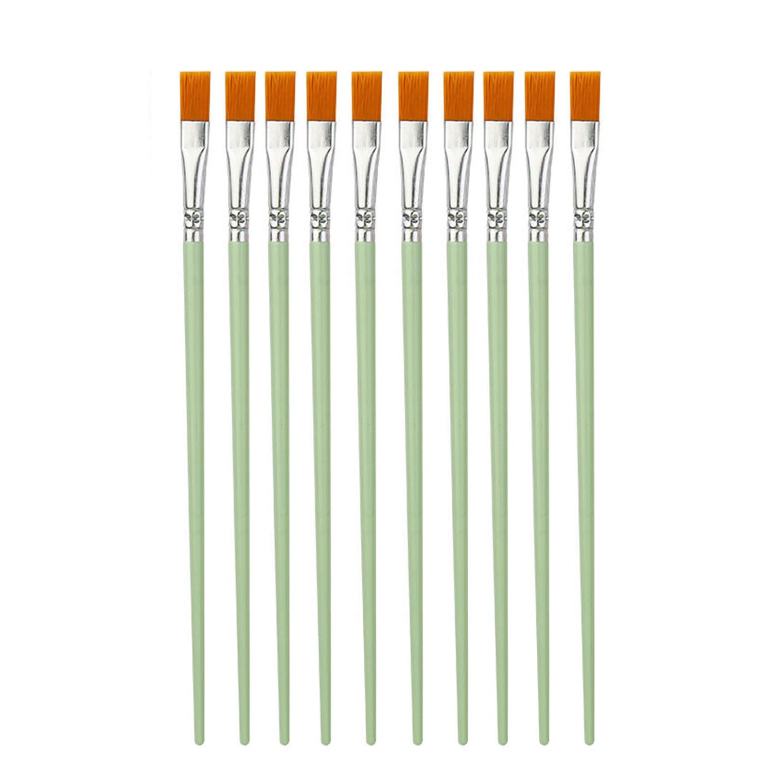 Hand Painted Brush Nylon Hair Artist Acrylic Art Paint Brushes 10 Pieces Sets, Fine Tip Set for Watercolor Nylon Hair Watercolor Paintbrush Oil Painting Brushes Acrylic