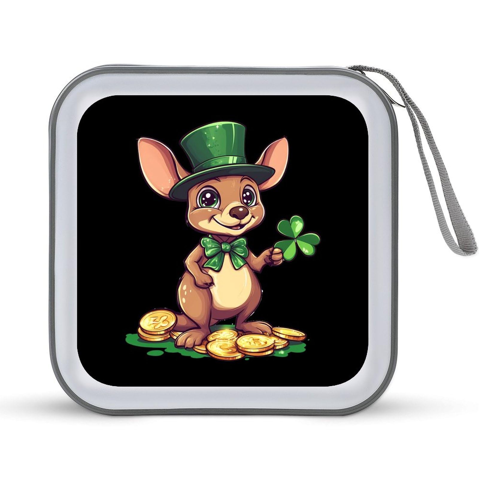 Kangarooes St Patrick's Day CD Case Portable DVD Holder Storage Organizer for Home Travel