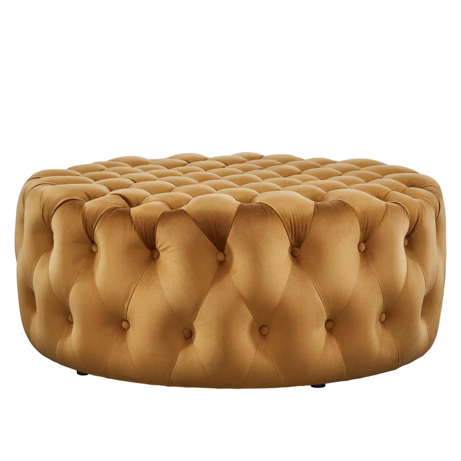Amazon.com: Modway Amour Tufted Button Velvet Large Round Ottoman  