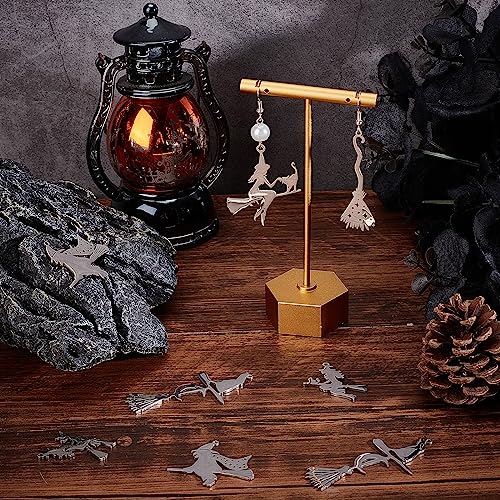 SUNNYCLUE 1 Box 10Pcs 5 Style Wizard Charms Halloween Charms Witch Charms Bulk Lucky Energy Witch Hat Charm Laser Cut Charm for jewellery Making Charms DIY Earrings Bracelet Necklace Craft Women Adult - Image 4