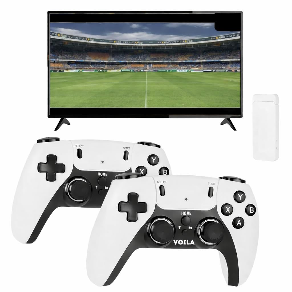 VOILA M22v2.5 Retro Gaming Console - 64GB, Plug & Play Video Game Console, 30,000+ Games, 1080P HD Output, Dual Wireless Controllers, HDMI TV Stick for All Ages - CE, ROHS & BIS Certified 1
