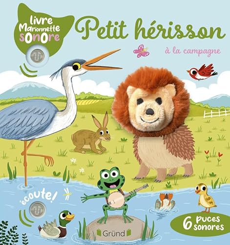 Petit hérisson à la campagne – Livre marionnette sonore avec 6 puces – À partir de 1 an