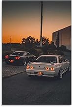 Car Poster JDM Skyline R34 Poster Canvas Art Poster And Wall Art Picture Print Modern Family Bedroom Artworks Canvas Poster Room Aesthetic Wall Art Prints Home Modern Decor Gifts Framed-unframed 08x12
