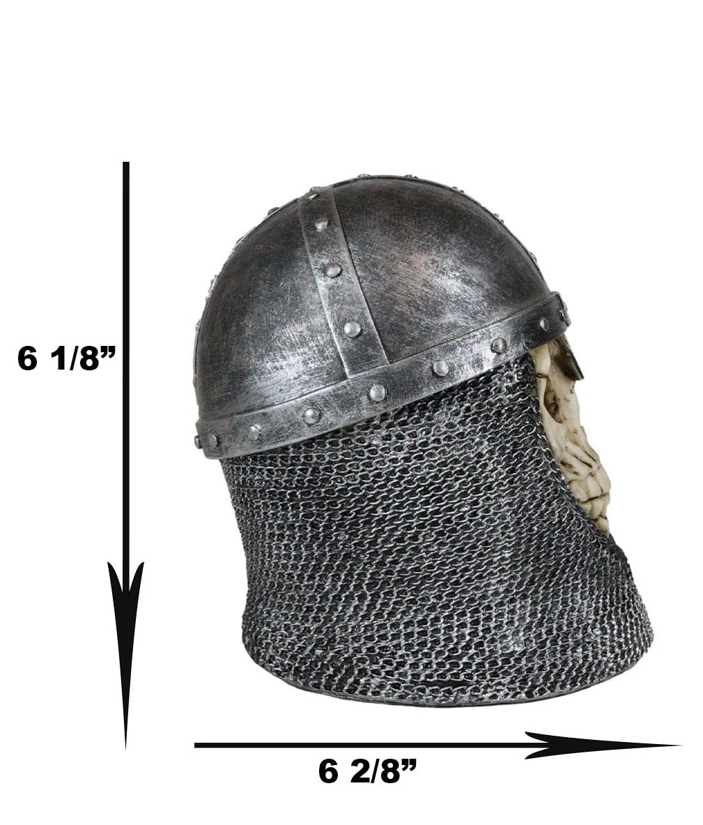 Tempelritter Totenkopf Figur – Mit Löwenwappen & Kreuz, Handbemalt, Kunststein, Gothic Deko