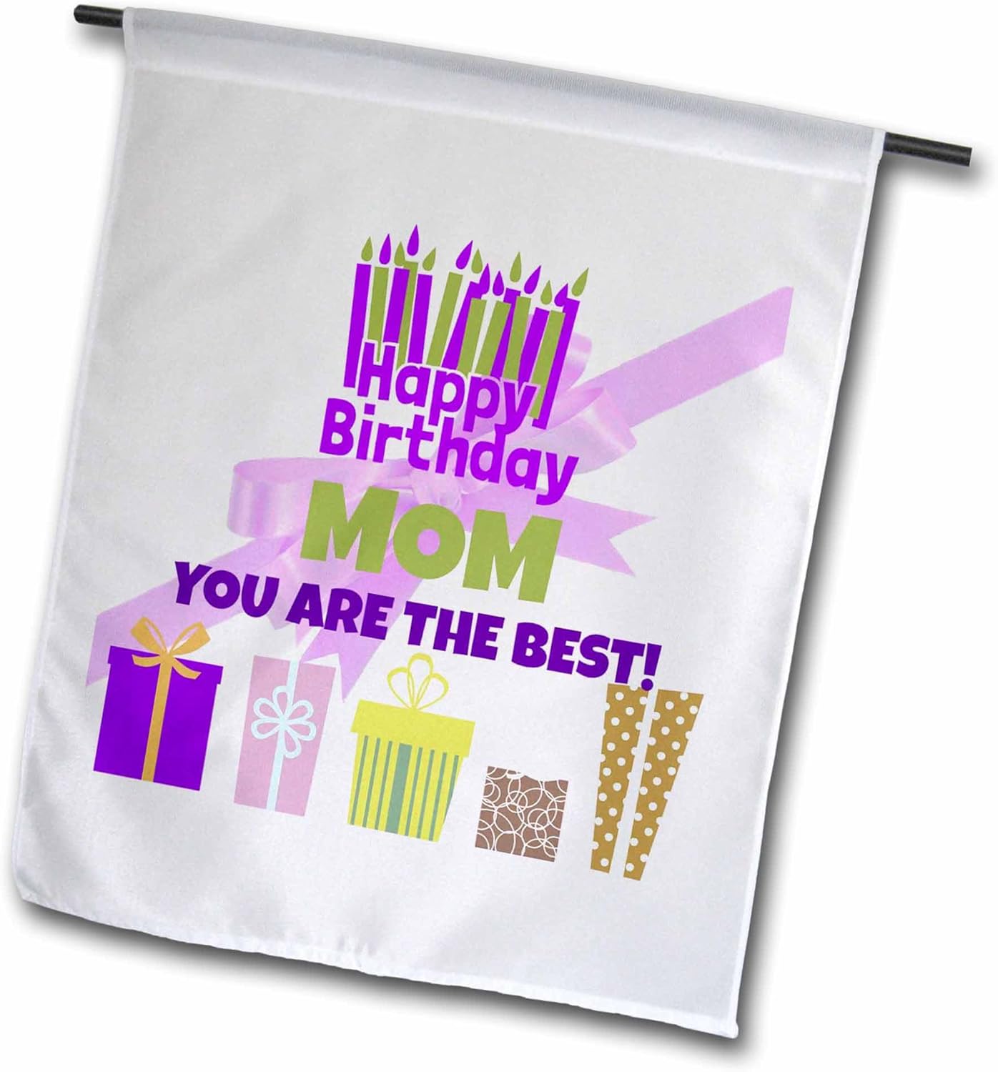 3dRose Happy Birthday Mom. - Garden Flag, 12 by 18"