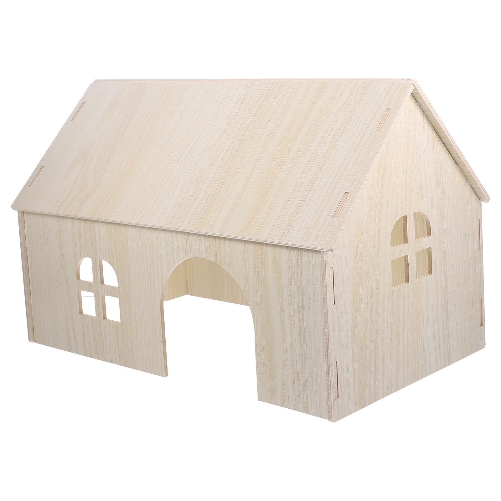 POPETPOP Holz Hamsterhaus Verstecknest für Kleintiere Großes Eichhörnchen und Meerschweinchenhaus aus Glattem Holz Haustier Schlaf und Spielhaus für Innenbereich