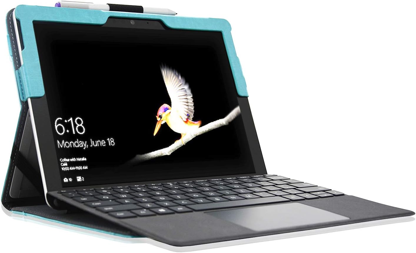 ACdream Case for Surface Go 2 2020 Release, Multiple Angle Viewing with Pocket Business Cover Case(Fit Type Cover Keyboard/Kickstand), Sky Blue