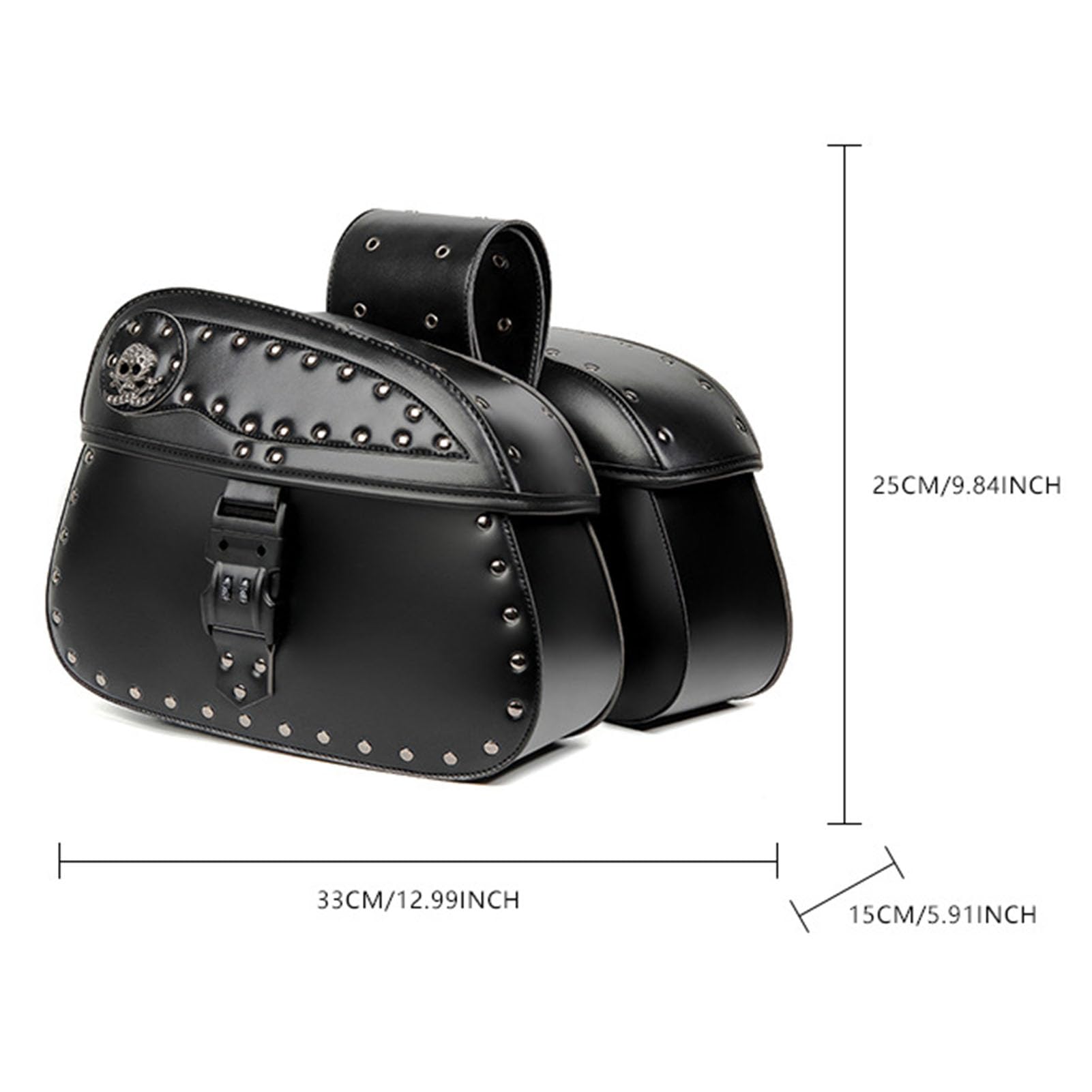 aqxreight Uniwersalne Torby Boczne Motocyklowe Sakwy ze Skóry PU 30L