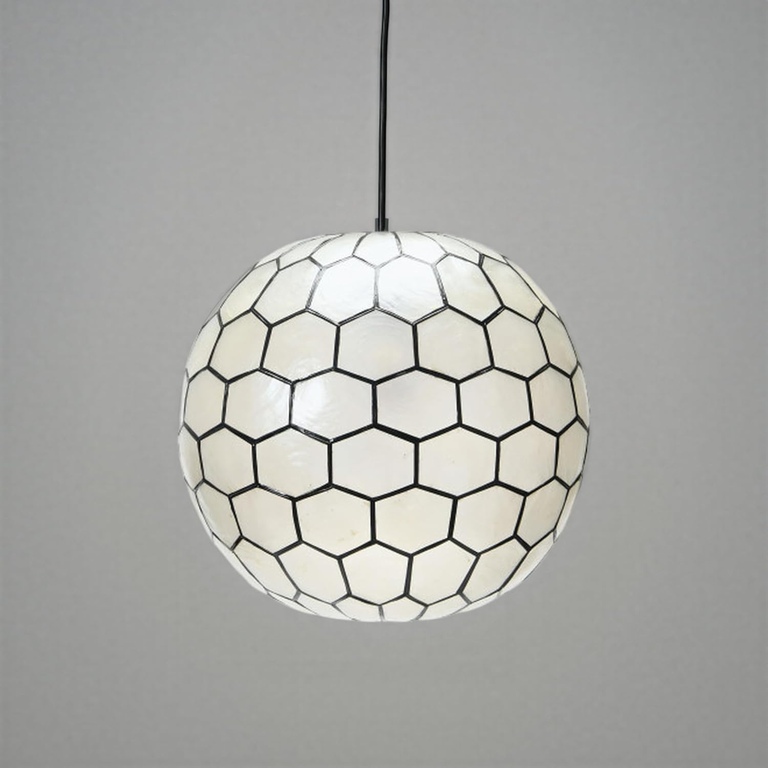 Creative Co-Op Capiz Honeycomb Ceiling Light