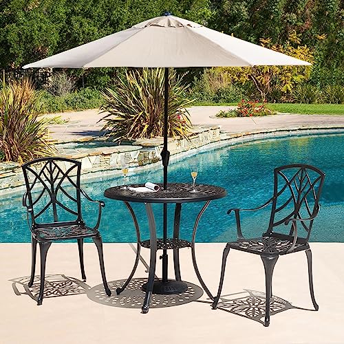 Image of NUU GARDEN 10 ft Outdoor Aluminum Patio Umbrella, Outdoor Table Umbrella with 8 Sturdy Ribs Patio Umbrella with Push Button Tilt and Crank