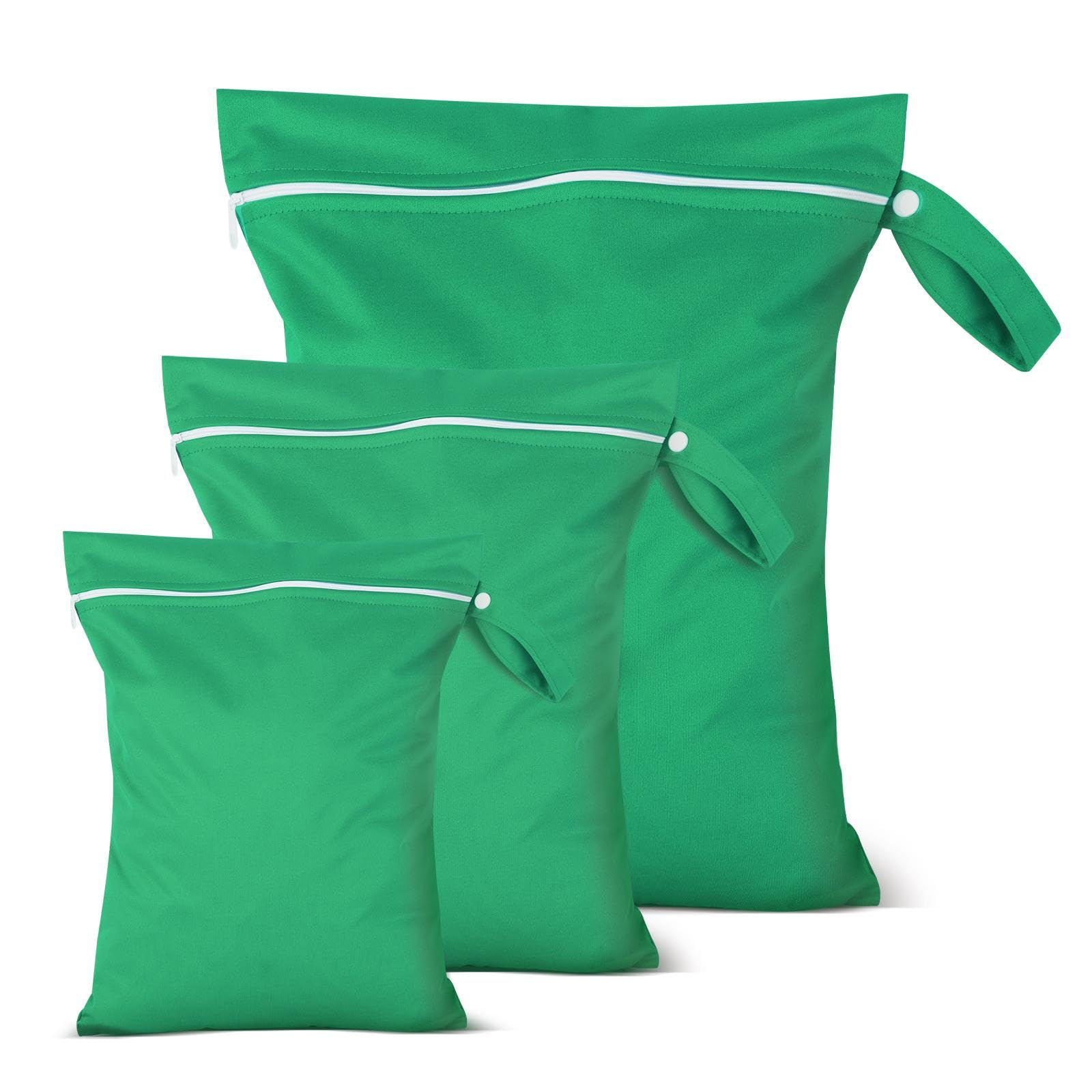 Iridsmole 3 PCS Wet Bags, Travel Laundry Bags, Waterproof Dirty Clothes Bag for Swimming Cloth Nappy Wet Bag with Zipper