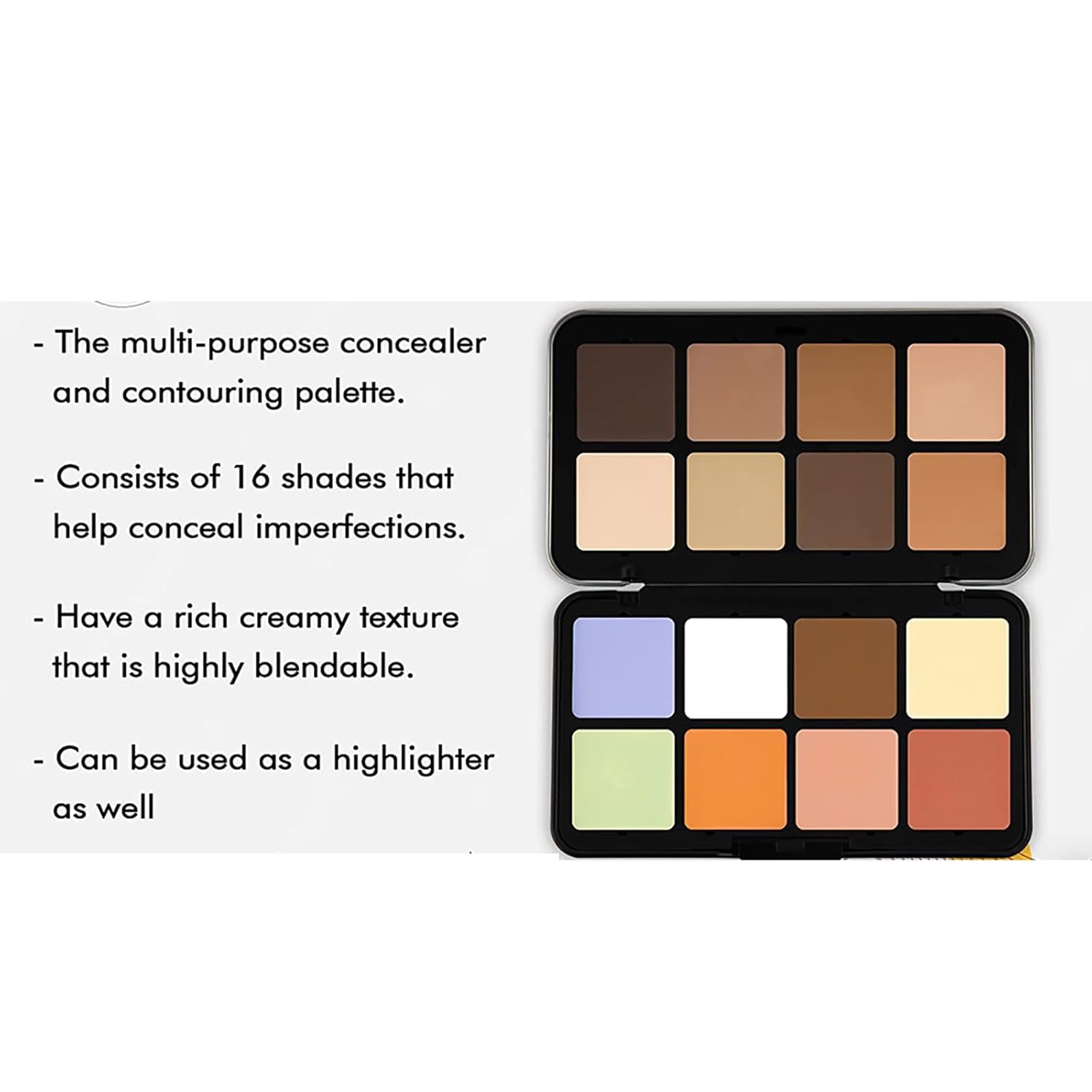 Color Correcting Concealer Palette, Contouring Foundation Creamy Contour Multi-Palette with 8 Makeup Brush Set for Foundation Powder Concealers Eyeshadows Blush Makeup, Vegan, Cruelty Free - Image 7