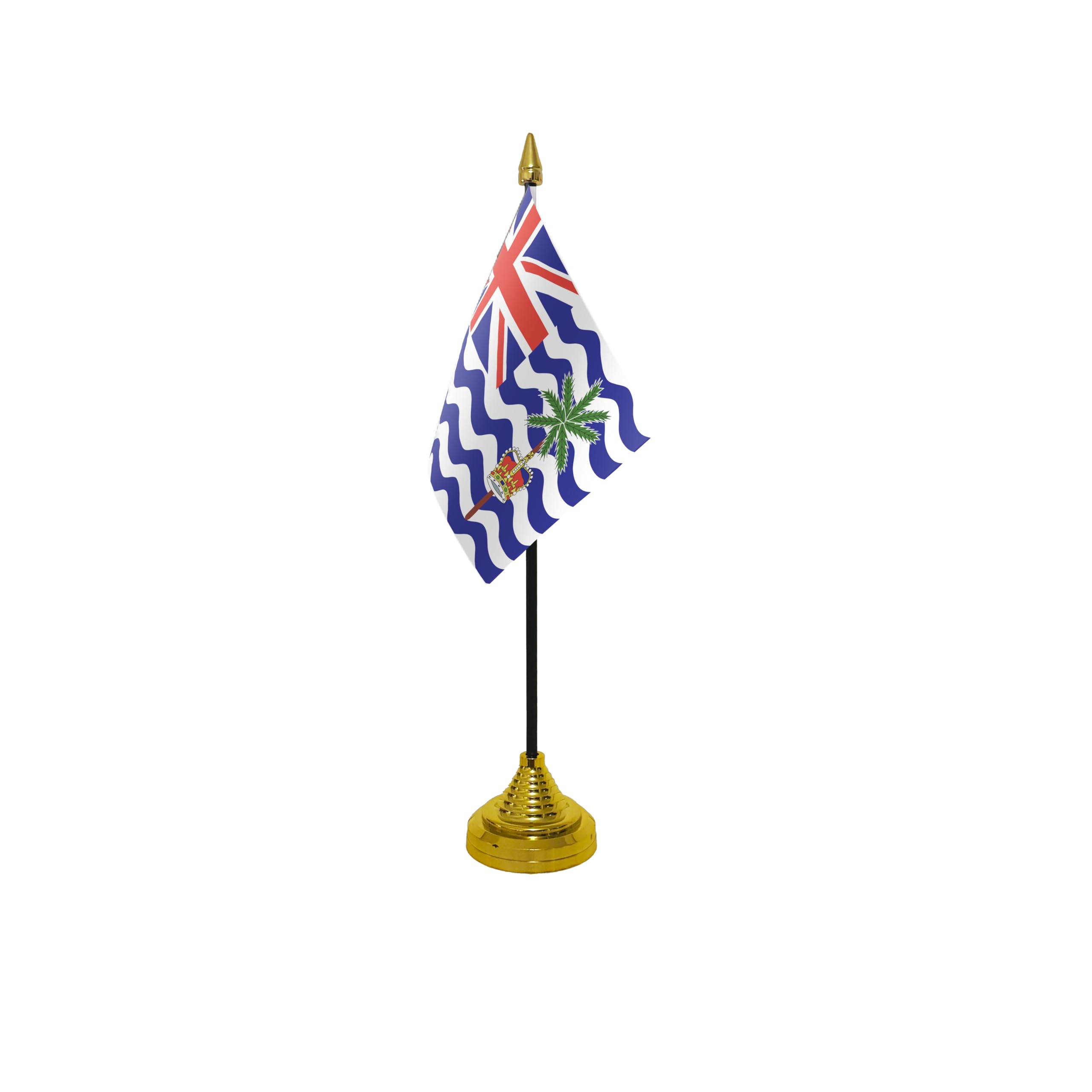 Flagtex Indian Ocean Territories Small Table Flag With Gold Base