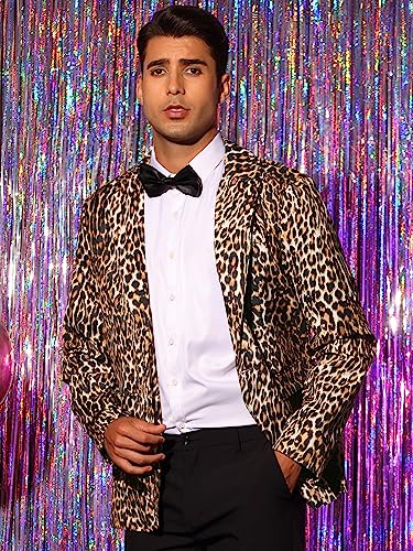 Lars Amadeus Animal Printed Blazer for Men's Vintage Slim Fit One Button Party Sports Coats2