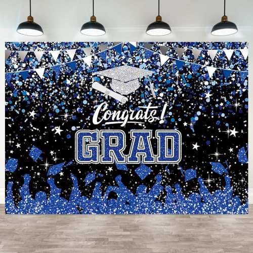 Fondo fotográfico graduación 7x5 pies azul Hilioens miniatura 1