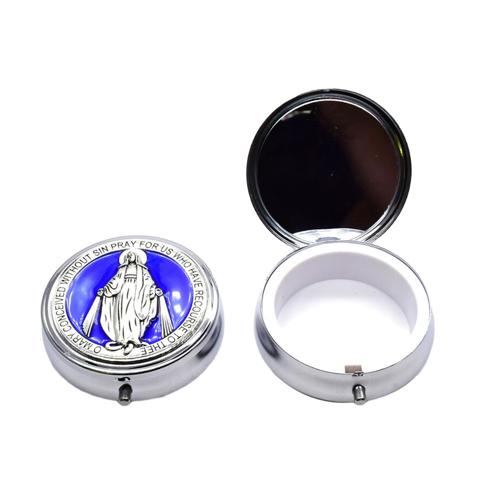 YROHGKPN Metal Rosary Jewelry Box with Crucifix Design Catholic Prayer Beads & Religious Keepsakes Storage Case for Women Keepsakes Box to Store Her Rosary