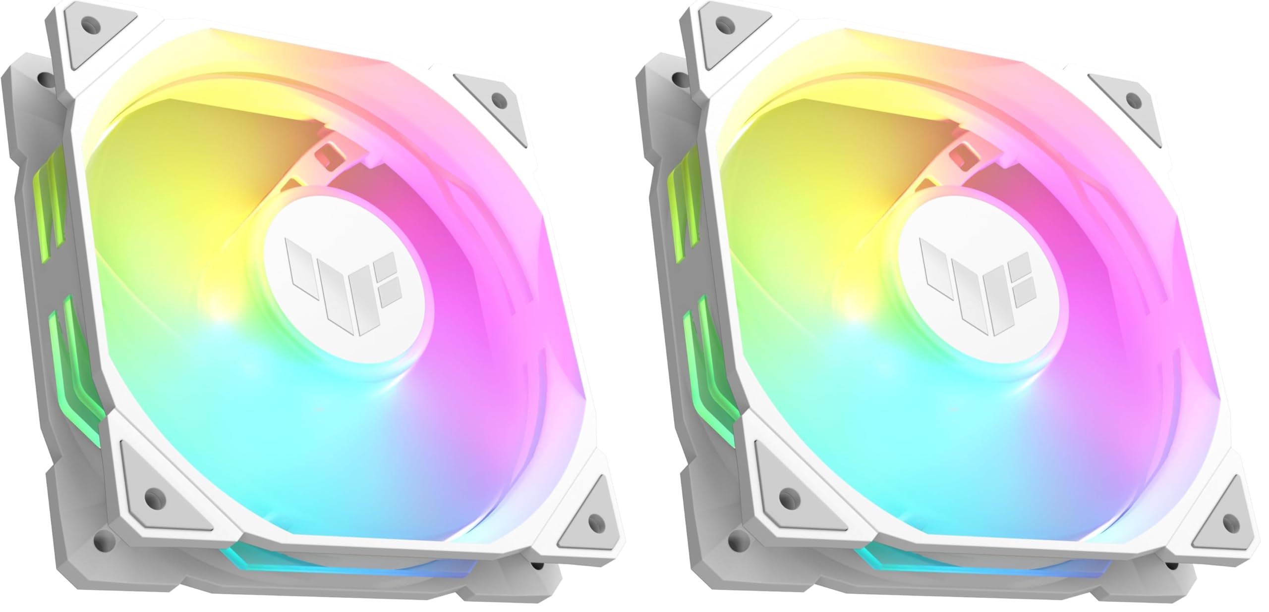ASUS TUF Gaming TR120 ARGB Standard Blade White Gehäuselüfter Single Pack (120mm PWM PC Lüfter, 2000 rpm, 3,3 mm H2O, 77,4 CFM Luftstrom, 16 einzeln adressierbare RGB-LEDs, weiß) (Packung mit 2)