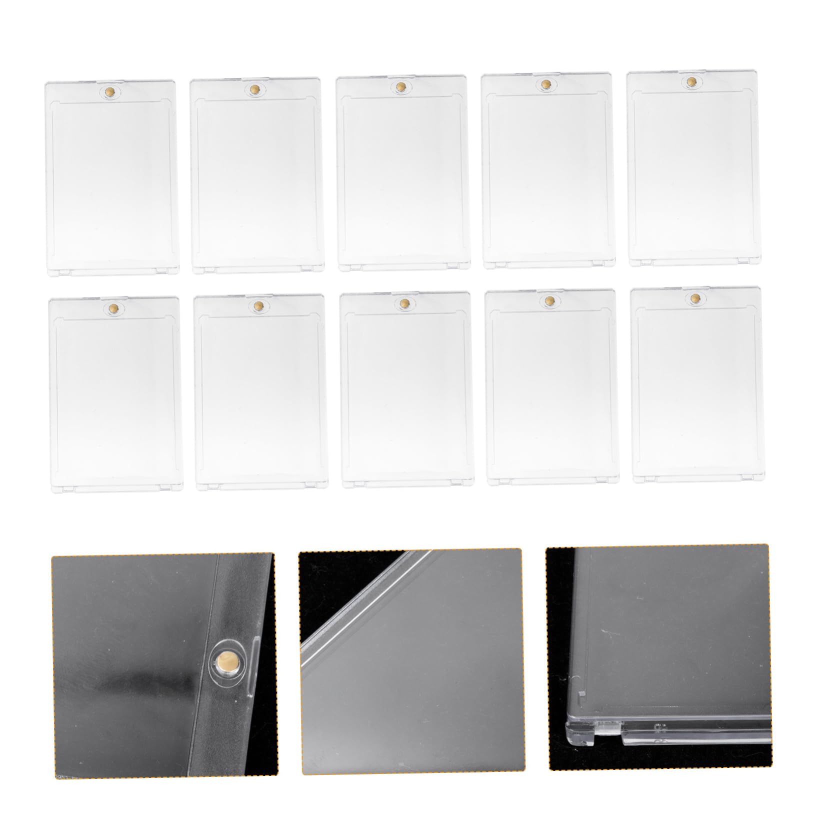 WOONEKY Caja Magnética para Tarjetas de Colección 10 Piezas Transparente de Plástico Rígido para Tarjetas de Videojuegos