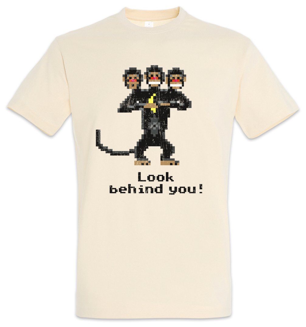 Urban Backwoods Men's Nature Look Behind You! T-Shirt Beige Size S