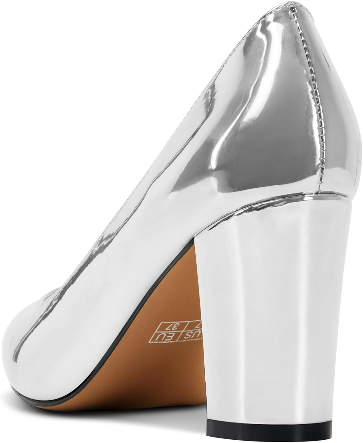 Aachcol Women Pumps Pointed Toe Slip on Mid Heel Dress Office Chunky Block Heels Shoes 3 Inches - Image 4