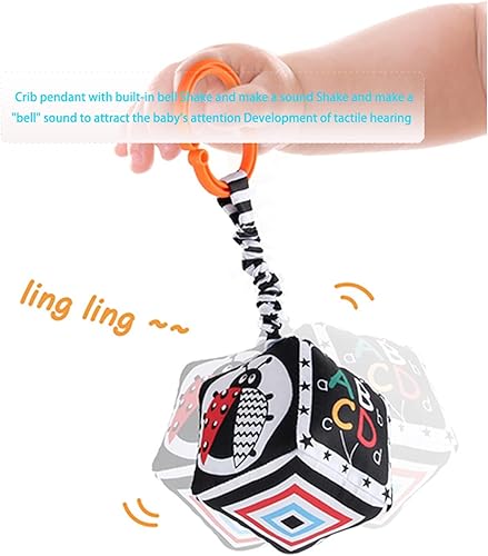 Miniatura 4 de 3 piezas de juguetes sensoriales de alto contraste en blanco y negro para bebés, juguetes de bebé de alto contraste para recién nacido (3 piezas,