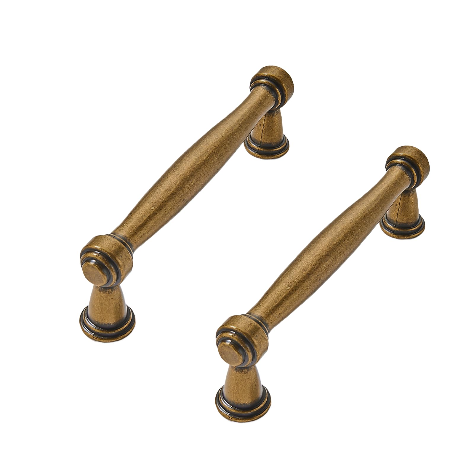 CABDM 2 Pack 3inch(76mm) Center to Center Antique Brass Cabinet Pulls Handles for Cabinets Cupboard Solid Heavy Duty Drawer Handles Dressers Kitchens bedrooms