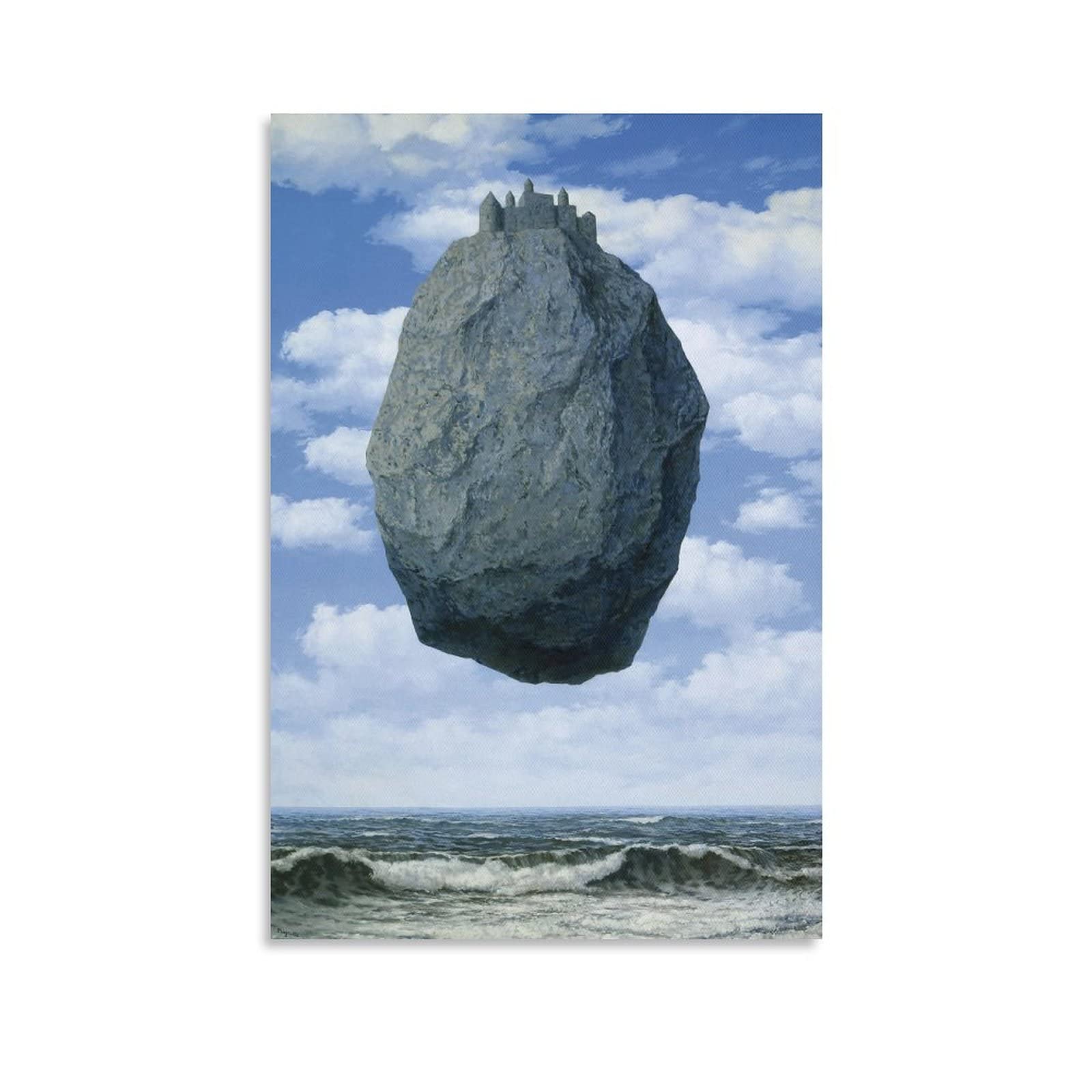 Texpack Unframe-Style Surrealist Artists Rene Magritte The Chateau Of The Pyrenees Poster Art Poster Canvas Painting Decor Wall Print Photo Home Modern Decorative Posters 08X12inch(20X30cm)
